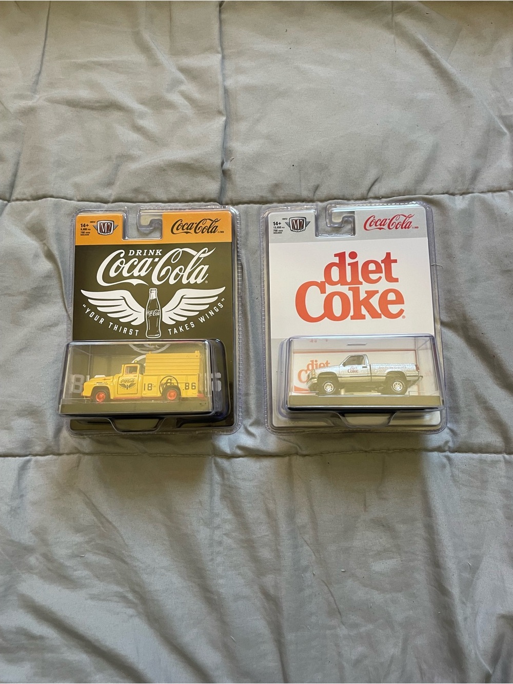 Coca-Cola Promotional Die-Cast Truck Pair - Yellow & White